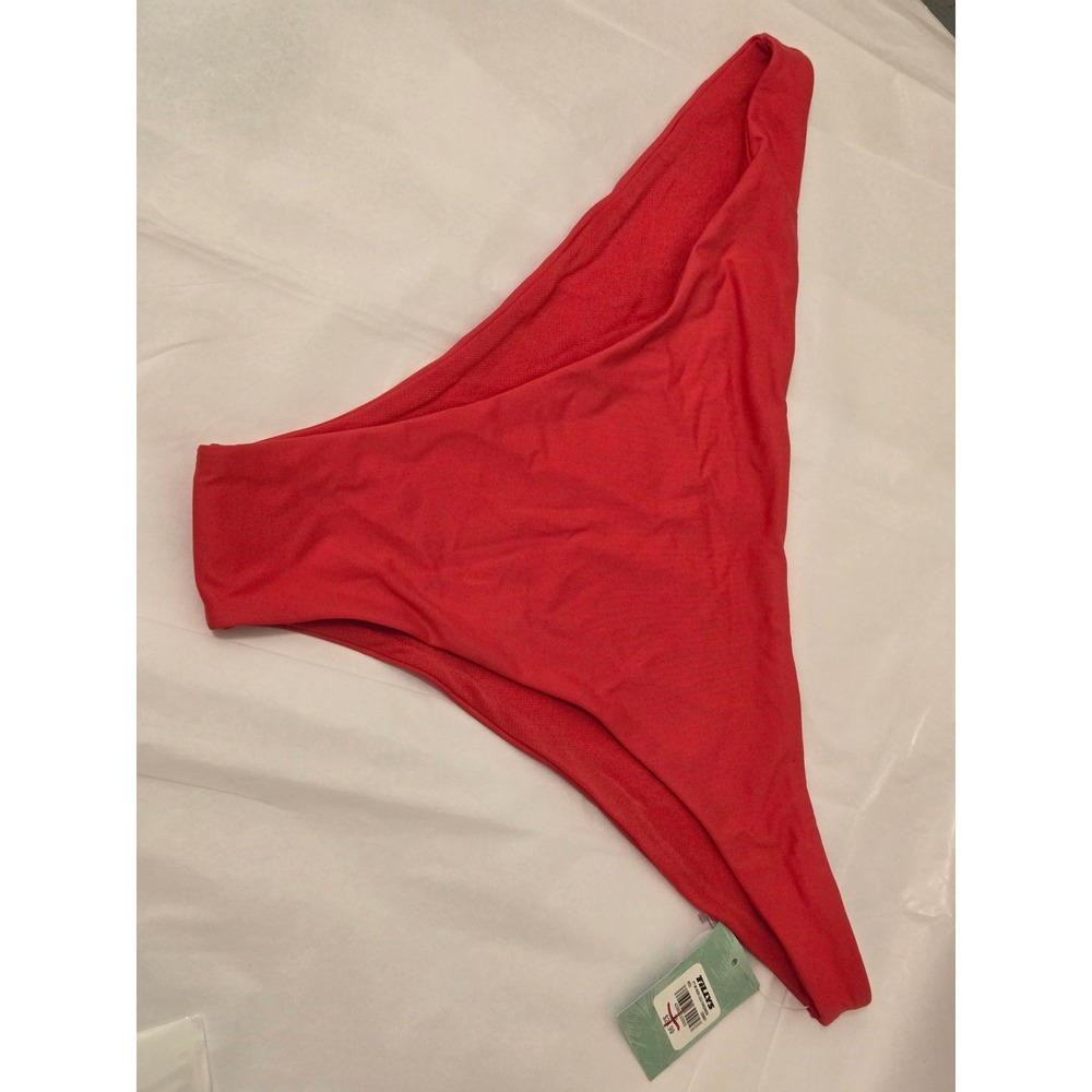FULL TILT SWIM Cheeky High Leg‎ Bikini Bottoms Red XL 22899T